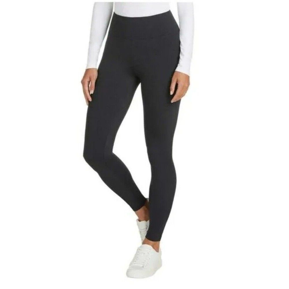Matty M Women Active Soft Wide Band Live-in Legging Dark Charcoal Gray, Size L